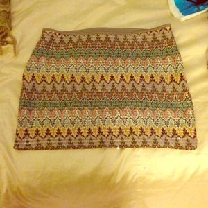 Express multi-color print mini skirt NWT SZ XS