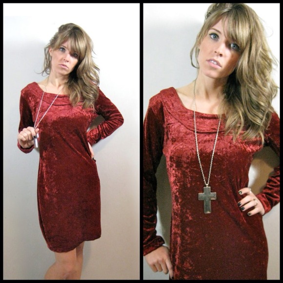 80s/90s Bisou Bisou velvet body on dress - Picture 2 of 2