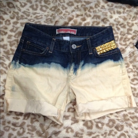 Ombré bleached high waisted shorts