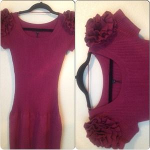 Burgundy cotton, great for winter dress