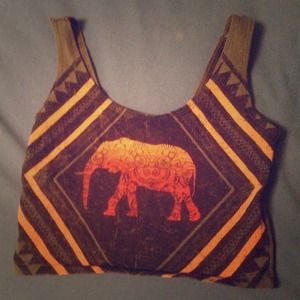 Charcoal elephant crop top
