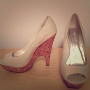 Size 6.5 Canvas and Cork heels by Bamboo