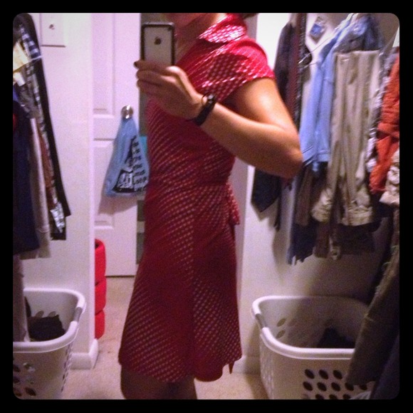 Retro Red dress with white polka dots by Chesley