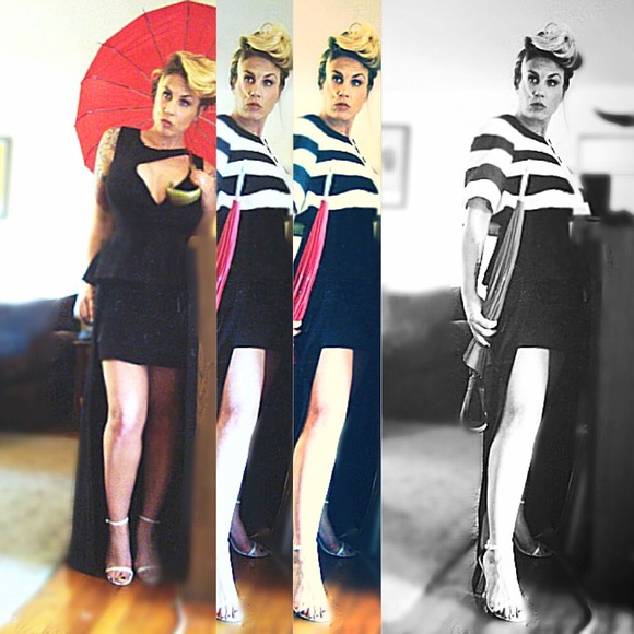 SOLD L.A.M.B. BLACK & WHITE MOD CAPELET 6 - Picture 2 of 3