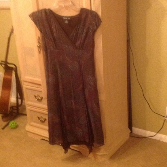 Brown Paisley Dress - Picture 3 of 4