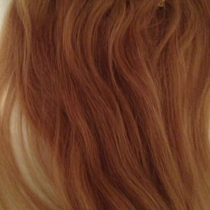 100%human hair clip extensions blond 18 in
