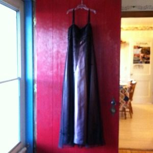 Satin burgundy formal dress