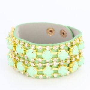 Mint green snap bracelet