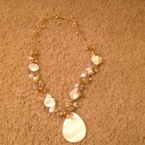 Gold Necklace with Shell Accents - Picture 2 of 2