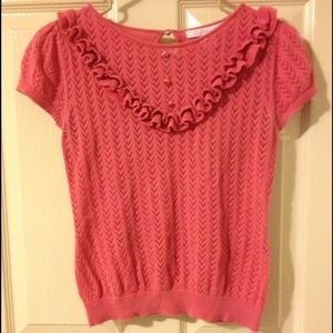 Charlotte Russe Pink Blouse with Ruffle lining