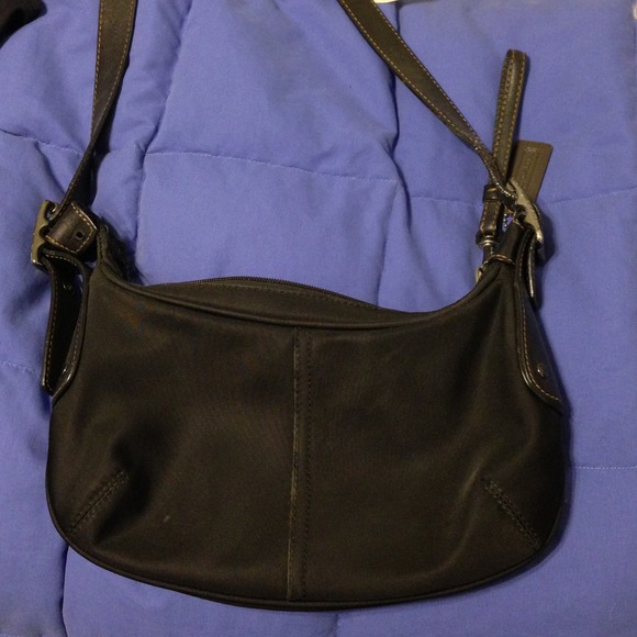 Black nylon coach shoulder bag