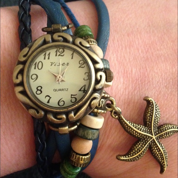 🎉HOST PICK🎉Blue Wrap Watch w/ Charm - Picture 3 of 4