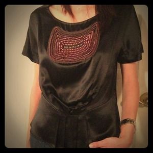 3.1 Phillip Lim Beaded Appliqué Satin Top