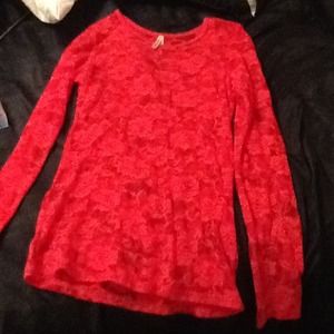 Cute red lace top :)