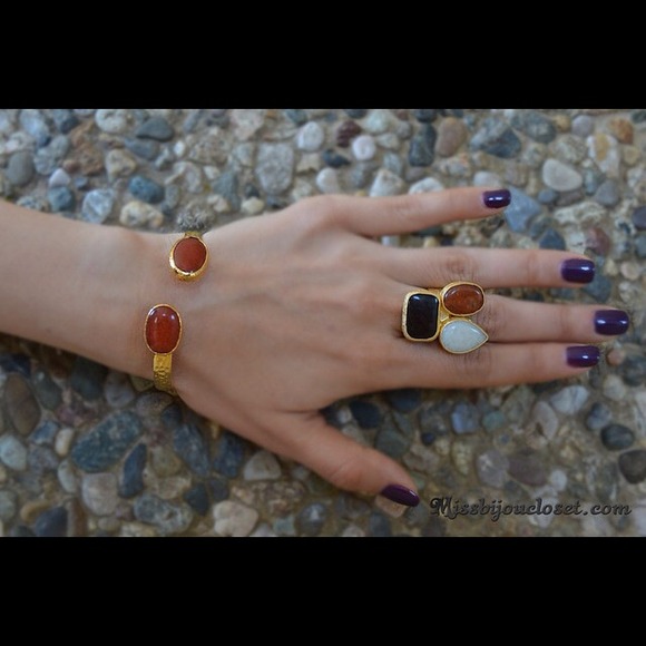 SOLD 24K Gold Plated Bracelet with Carnelian