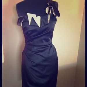 One Shoulder ruffle top cocktail dress.