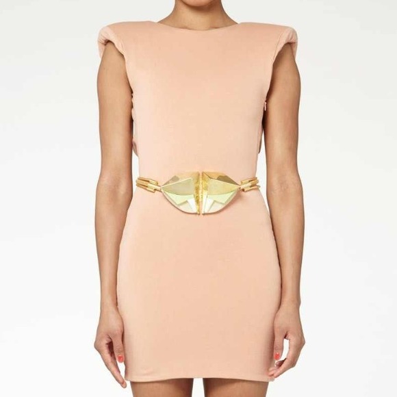 SOLD Aqua Couture AQ/AQ Plutarch Party Dress Nude