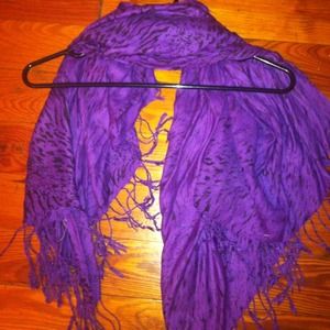 Purple animal print square style scarf