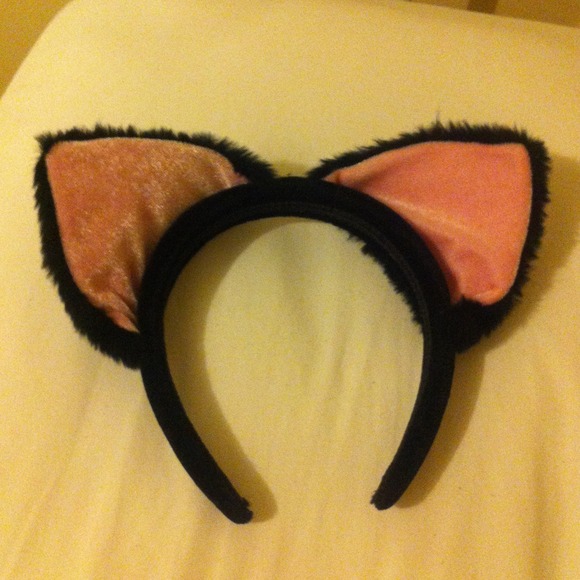 Cat ear headband pink/black