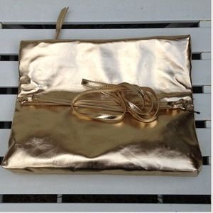 The Limited Bags - New Metallic Gold Folded Clutch/Crossbody The Limited Bags - New Metallic Gold Folded Clutch/Crossbody
