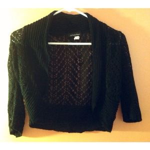 Black Crochet Shrug