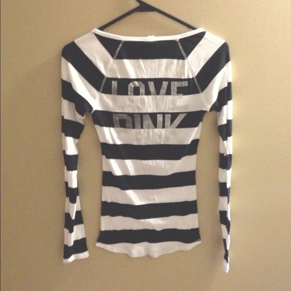 Black and white striped VS shirt