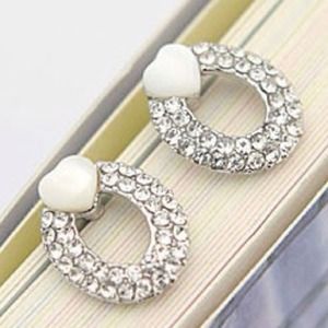 White Crystal Rhinestones Earrings