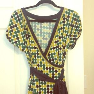 BCBG Maxazria faux wrap dress