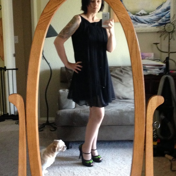 Maggie London Silk Sheer Party Dress