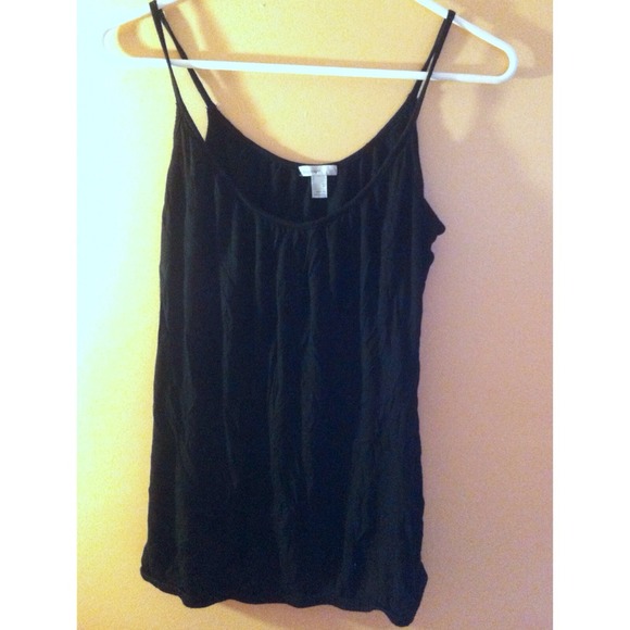Black Pleated Front Tank