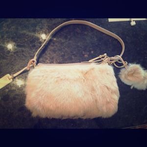 Real rabbit fur purse
