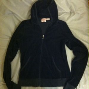 Juicy couture black velour zip-up