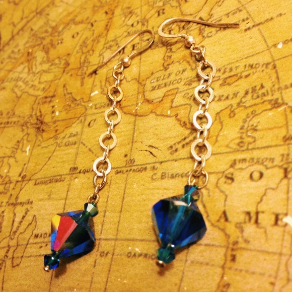 Blue crystal earrings