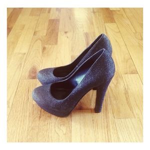 Black Glitter Heels