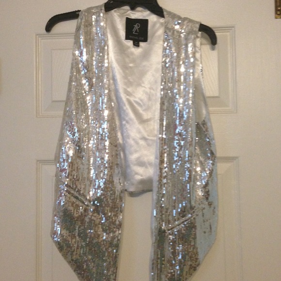 *Host Pick*Rachel Zoe silver sequined vest!! NWOT