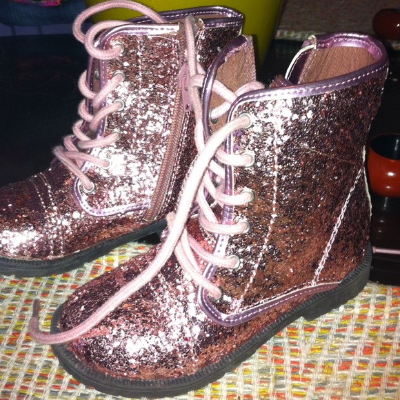 Pink glitter boots