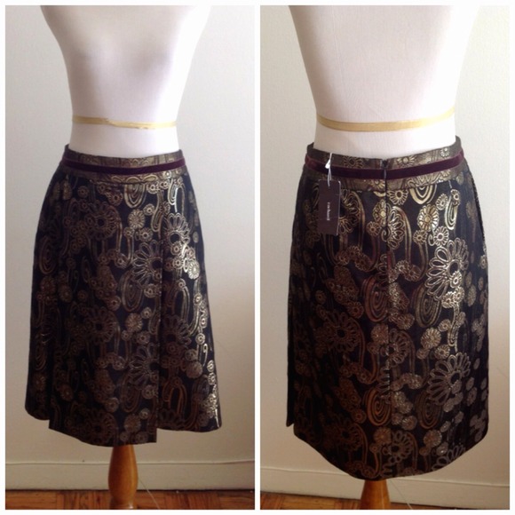SOLD Cacharel gold & brown skirt NWT