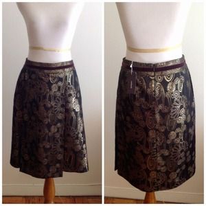 SOLD Cacharel gold & brown skirt NWT