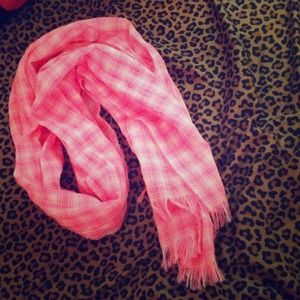Pink and white scarf