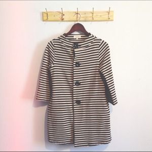 black and white stripe coat