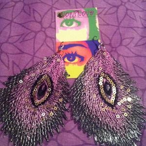 Peacock earrings!