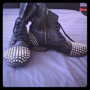 Steve Madden combat spiked boots. TRADE