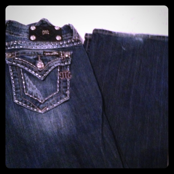 Miss me silver stitch crystal stud  sz 27 jeans