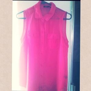 Collared sheer Peach pink shirt