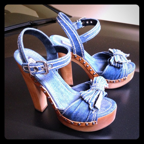Miu Miu Denim blue clog sandal size37.5