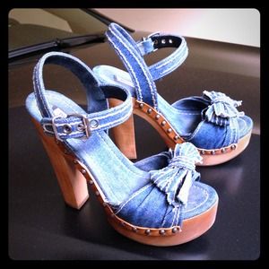 Miu Miu Denim blue clog sandal size37.5