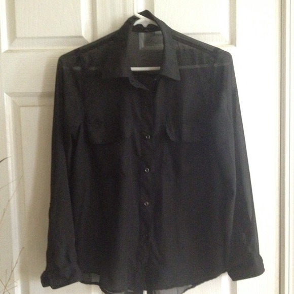 SOLD ❌ Black Chiffon Blouse - only worn once!!
