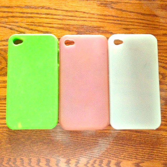 iPhone 4/4s soft cases: purple, green, & blue