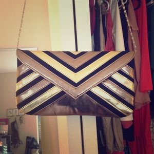 Metallic and velvet clutch/cross body