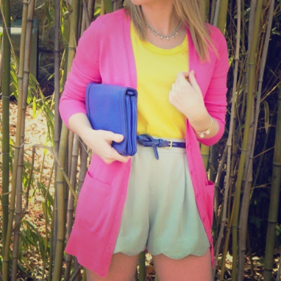 🎀N/R J.Crew button down fuchsia pink cardigan